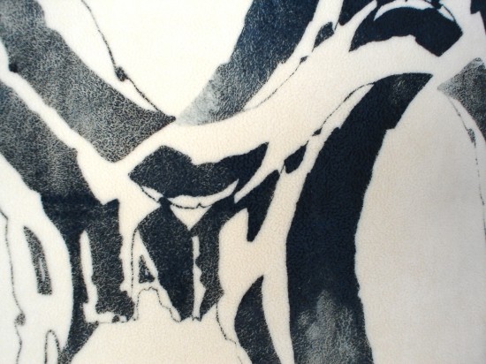 Textile living cushion karl screenprint velvet detail